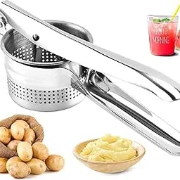 LAGET® Potato Masher Manual Stainless Steel Hand Press Fruit Instant Juicer And Food Masher For Fruits And Vegetables Squeezer(Pack of 1, Silver)-image-8