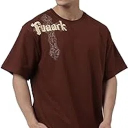 fuaark Mens Eagle Half Sleeve Cotton Oversized Fit Printed Gym Workout & Casual T-Shirt-picture-41