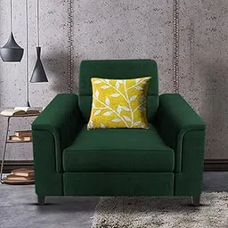 Casaliving Nancy Single Seater Sofa Set for Living Room | Color - Green-image-2