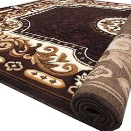 SUPPLE CARPETS Carved Embossed Carpet For Your Hall & Living Room With 1 Inch Thickness 5 X 7 Feet, Rectangular, Brown-picture-21