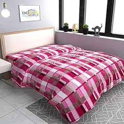 MORADO® Woolen Fabric 200 TC Double Bed Quilt Cover/Duvet Cover/Rajai Cover/Blanket Cover for Winters (90 X 100 Inches, Pink)-picture-14