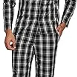 b stories Men's Woven Cotton Regular Fit Full Sleeve Checked Night Suit Set of Shirt and Pyjama-picture-25