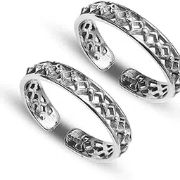 amazon brand - anarva 925 Sterling Silver BIS Hallmarked Antique Oxidized Adjustable Band Toe Ring for Women-picture-16