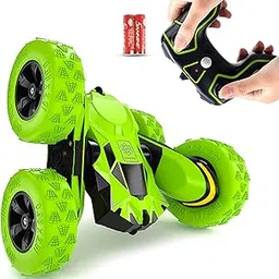 Joyjam Toys for 6-12 Year Old Boys RC Stunt Car for Kids and Adults 4WD Off Road Truck 2.4Ghz Remote Control Vehicle Double Sided 360 Degree Rotating Christmas Birthday Gifts NBC Green-picture-10