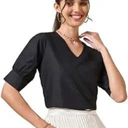 style quotient Women Solid Maroon Polycotton Formal Top-picture-41