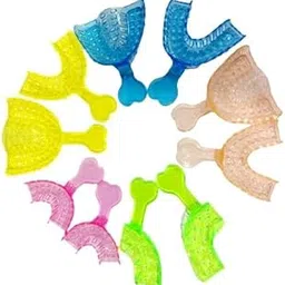 DENTAL TOOL Automatic Plastic Impretion Tray 2023 Disign Better Alginet Grip (Multicolor) (10Pcs/Pk)-picture-16