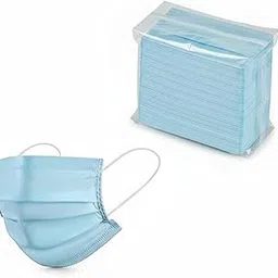 Melt-Blown Fabric Disposable Face Mask with Nose Clip (Blue, Pack of 50) for Unisex-picture-11