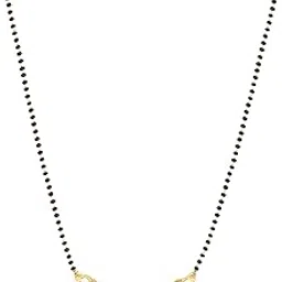 meenaz American Diamond Mangalsutra for women stylish vati wati 1gm gold mangal sutra short AD CZ Pendant Necklace design jewellery for women nallapusalu one gram 18 inch black beads chain golden -26-picture-28