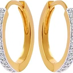 p.c. chandra jewellers 18K Gold with Diamond Clip On Earrings for Women, Gold-picture-26
