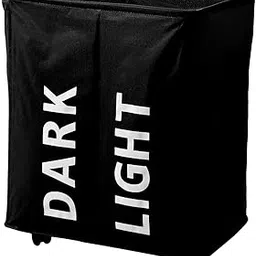 HOKIPO Large Laundry Basket Foldable Hamper With Wheels, Black (AR-5321-BLK)-picture-21