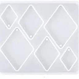 ARTOOL Silicone Diamond Keychain Pendant Earring Resin Mould Creative DIY Earring Keychain Art and Craft Making kit Epoxy Resin Art Mould 6 Cavity Set of 1 (D86)-picture-30