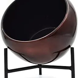 Amazon Brand - UMI Metal Flower Vase with Tripod Stand - Stylish Home Decor for Living Room and Bedroom - Perfect for Dried Flowers and as a Marriage Gift ‎Dark Brown-picture-10