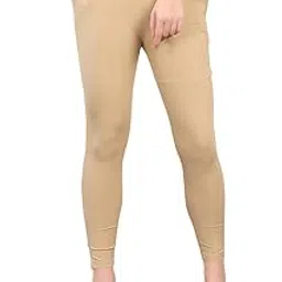 kind stitch Women Cotton Lycrin Mid Rise Comfortable Leggings Ankle Length Cream Color-picture-27