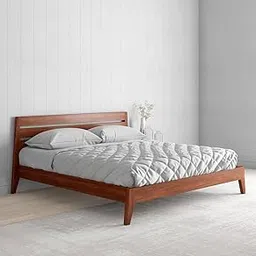 Woody Furniture™ Wooden King Size Bed Solid Sheesham Wood Double Cot Without Storage Stylish and Functional Furniture for Your Bedroom (Honey Oak Finish) image 1