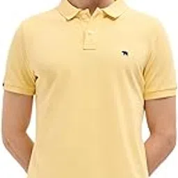 the bear house Men's Regular Fit Yellow T-Shirt-picture-21