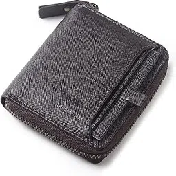 Genuine Leather Zip Wallet for Men & Women | RFID Blocking | Detachable Card Holder | Metal Zipper | Spacious & Stylish Bifold Wallet (S Cherry)-image-65