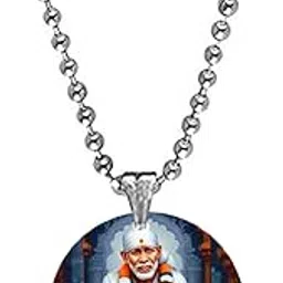 My Lord Sai Baba Religious Acrylic Pendant with Bead Chain | Spiritual Jewelry-image-33