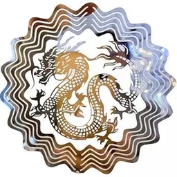 Meadawgs®&2xDragon Wind Spinner Metal Garden Decorations for Balcony Indoor Outdoor Wall Silver|Home & Garden | Yard, Garden & Outdoor Living | Garden Décor| Windmills & Wind Spinners-picture-30