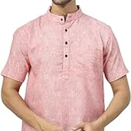 rohilcrust Men's Cotton Blend Regular Fit Half Sleeves Printed Short Kurta-picture-21