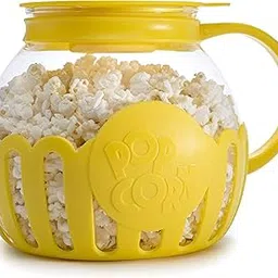Ecolution Original Microwave Micro-Pop Popcorn Popper, Borosilicate Glass, 3-in-1 Silicone Lid, Dishwasher Safe, BPA Free, 3 Quart Family Size, Yellow-picture-31