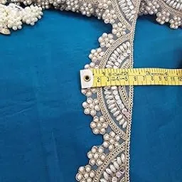 Ideal Star Exports Decorative Pearl and Kundan Border Lace for Saree/Dupatta/Lehanga/Blouse/Suits (3 Yards) (is Also Available in Customisable Lengths)-picture-52