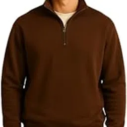 Men's Quarter-Zip Pullover Sweatshirt, Classic Mock Neck, Long Sleeve, Casual Athletic Wear-picture-29