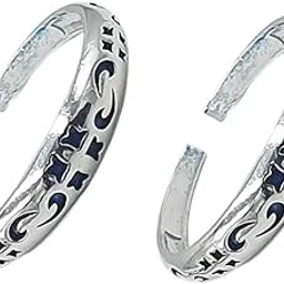 sahiba gems Silver Designer BlueCut Work Plain Band Toe Rings/Chandi Bichiya ~ Pack in 2 Pieces-picture-44