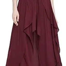 la zoire Wrap-on Skirt Plazzo Maroon | Flared Palazzo for Women | Stylish Palazzo Pant for Women | Women Regular Palazzo Pant-picture-21