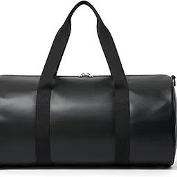 sooqify Gym Bag | Leather-Look Duffel with Dual Handles & Adjustable Strap | Spacious Sports and Travel Bag for Men & Women | Durable, Stylish & Lightweight (Black)-picture-11