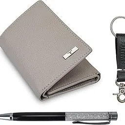 urban forest Theo Sand Leather Wallet, Diamond Pen & Keychain Combo Gift Set for Men-picture-11