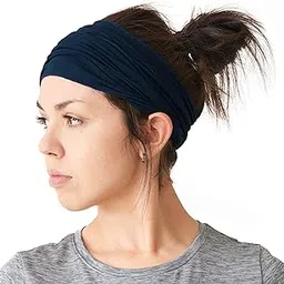 charm Mens Womens Elastic Bandana Headband Japanese Long Hair Dreads Head Wrap Navy-picture-39