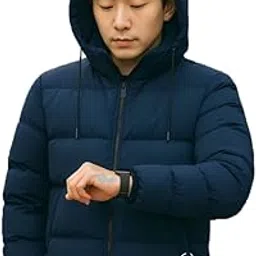 Bumper Winter Jacket for Men | Warm Nylon Coat | Windproof & Light Rain Resistant | Cozy Fur Lining | Black Color (Urban watch_bumper_P)-image-7