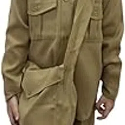 BookMyCostume Indian Postman Dakiya with Classic Khaki Cap and Bag Community Helper Kids Fancy Dress Costume 3-4 years-picture-51