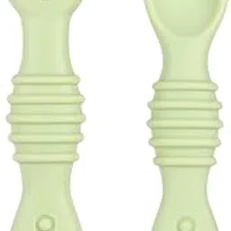 Apexx Silicone Baby Spoons for Self Feeding, First Stage Training Utensils for Babies Over 6 Months, Chew Spoon for Baby Led Weaning and Toddler Feeding (Light Green)-picture-66