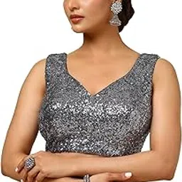 soch Women's Georgette Sleeveless Padded Blouse with Sequins-picture-33