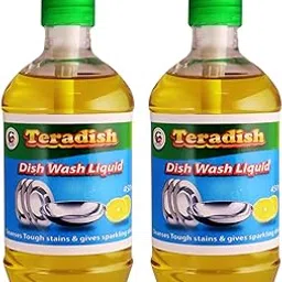 Teradish Dish wash Gel| Lemon | 450 ml x 2 PET Bottles|Dishwash Liquid | Cuts through Grease for All Types of Utensils| Removes Foul Smell and leaves No Residue|Safe on Hands-image-13