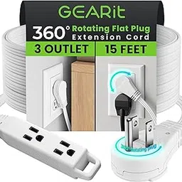 360 extension cord flat plug adapter rotating small space 3 socket extension cord with UL certification flat extension cord with elegant plug adapter-picture-23