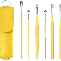 DORLANK - The Force Behind Your Health Ear Cleaning Kit Steel Ear Cleaner Reusable Ear Wax Remover Tool Kit Set With Storage Pack, Ear Curette Cleaner And Spring Ear Buds Cleaner 6 Pcs Set(MULTI COLOUR)-picture-50