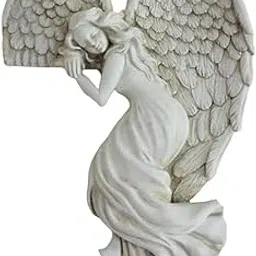 FASHIONMYDAY Fashion My Day® Angle Napping Statue Indoor Outdoor Figurines Wings Garden Home Wall Right Home and Garden | Home Decor | Figurines| Figurine-image-81