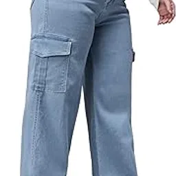 miss chase a+ Women's Regular High Rise Regular Stretchable Light Weight Denim Joggers-picture-26