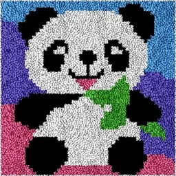 DIY Latch Hook Kits Throw Carpet Embroidery Cover Rug Pattern Color Printed Canvas, Crochet Needlework Crafts for Kids and Adults（Panda:30x30cm/12"X12 "）-picture-31
