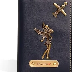 Passport Cover Personalized Passport Holder for Men Premium Vegan Leather Customised Gifts for Men [Pack of 1] (Blue)-image-2