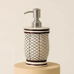 AD Tech Solution Ceramic Liquid Soap Dispenser with Rust Free Pump|Handwash Shampoo Dispenser for Bathroom| Handwash Bottle for Kitchen|Soap Bath Dispenser for Bathroom. (Brown, 450ML)-picture-28