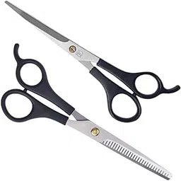 Pack of 2 Hair cutting scissor Professional Stainless Steel Hair Cutting Thinning Scissors Hairdressing Styling Set For Barber or Beauty Saloon Home Men & Women-image-13