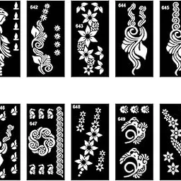 Temporary Tattoowala Artistic Finger Mehndi Stencil Sticker Combo For Every Occasion And Festival-picture-10