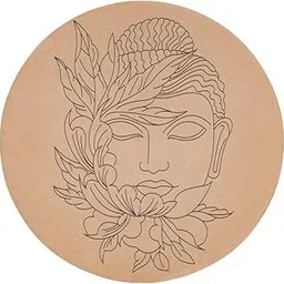 Buddha Mandala Art MDF Cutout with Painting Color for Art & Crafts Painting DIY Projects Home Decoration (Design 3)-picture-19