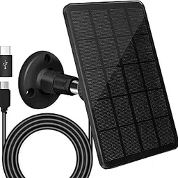 EEEKit Solar Panel Charger for Outdoor Security Camera with 360°Adjustable Mount, 5V 4W Waterproof Continuous Solar Power for Camera with 10ft Micro USB & Type-C Port Charging Cable Black-image-41