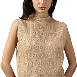 high star clothing High Star Women Knitted Acrylic Regular Fit Round Neck Sleeveless Sweaters-picture-25