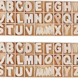 Enakshi® 2Set/156Pieces Craft Wood Letters, Natural Wood Alphabet - with Storage Tray|Crafts | Multi-Purpose Craft Supplies | Crafting Pieces | Wooden Pieces-picture-10