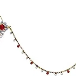 lucky jewellery 18 K Gold Plated Karwa Chauth Grey Color Alloy Wedding Suhag Nath for Girls & Women-picture-47